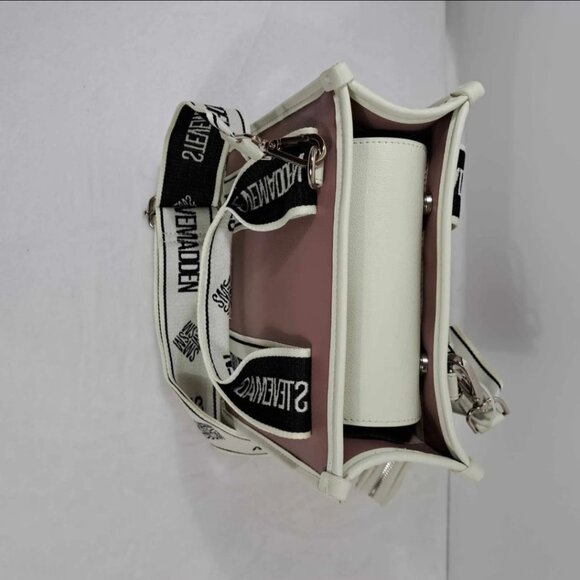 NWT STEVE MADDEN BWEBBER SATCHEL CROSSBODY BAG W AIR POD CASE PINK TIK‎ TOK - Picture 8 of 13